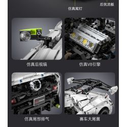 CADA DOUBLEE C61048 61048 non  BÓNG MA THỤY ĐIỂN FANTASMA tỷ lệ 1:8 bộ đồ chơi xếp lắp ráp ghép mô hình FANTASMA SPORTS CAR 4346 khối