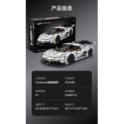 CADA DOUBLEE C61048 61048 non  BÓNG MA THỤY ĐIỂN FANTASMA tỷ lệ 1:8 bộ đồ chơi xếp lắp ráp ghép mô hình FANTASMA SPORTS CAR 4346 khối