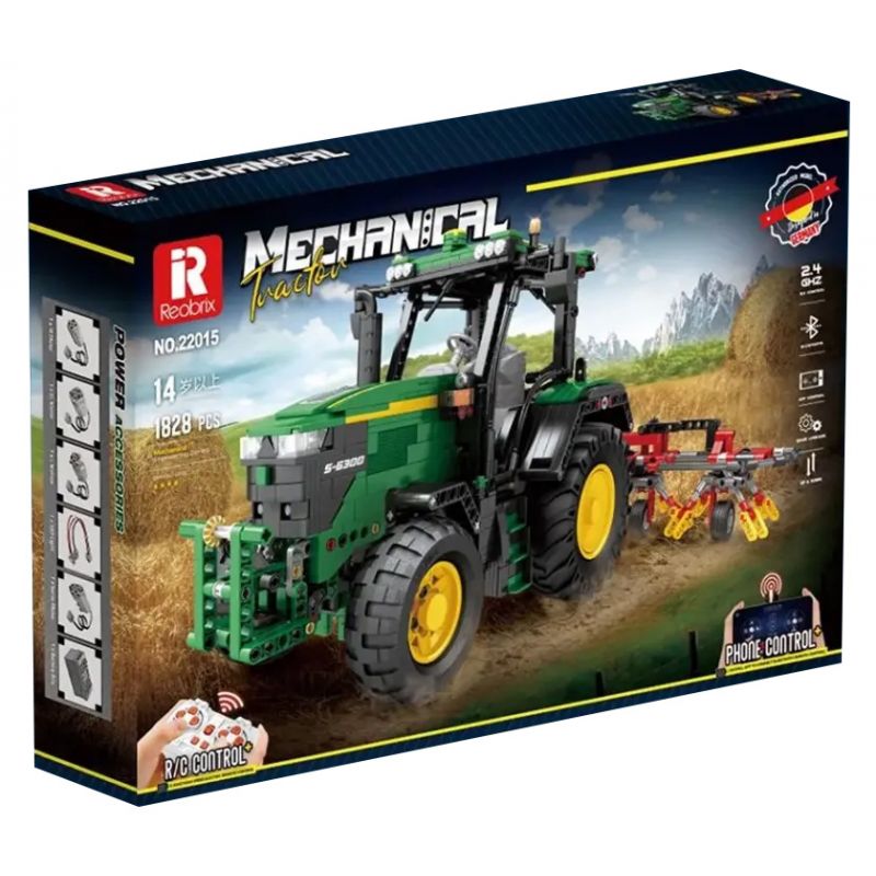 REBRICKABLE MOC-33452 33452 MOC33452 REOBRIX 22015 non  MÁY KÉO NÔNG NGHIỆP JOHN HƯƠUE 6130 R bộ đồ chơi xếp lắp ráp ghép mô hình  JOHN DEERE 6130 Kỹ Thuật Công Nghệ Cao Mô Hình Phương Tiện 1828 khối