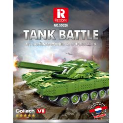 REOBRIX 55026 non  TRẬN CHIẾN XE TĂNG ĐIỀU KHIỂN TỪ XA GOLIATH VII bộ đồ chơi xếp lắp ráp ghép mô hình Military Army TANK BATTLE Quân Sự Bộ Đội 1516 khối