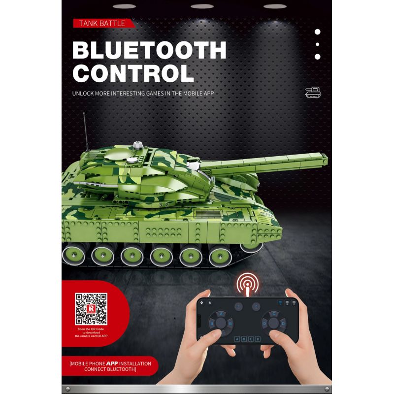 REOBRIX 55026 non  TRẬN CHIẾN XE TĂNG ĐIỀU KHIỂN TỪ XA GOLIATH VII bộ đồ chơi xếp lắp ráp ghép mô hình Military Army TANK BATTLE Quân Sự Bộ Đội 1516 khối