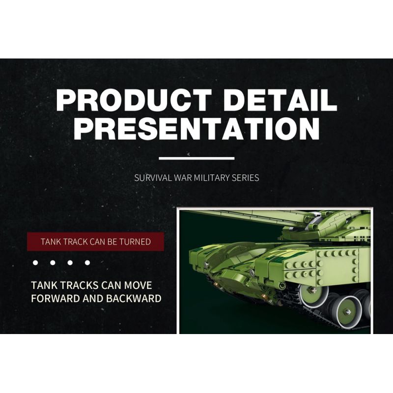 REOBRIX 55026 non  TRẬN CHIẾN XE TĂNG ĐIỀU KHIỂN TỪ XA GOLIATH VII bộ đồ chơi xếp lắp ráp ghép mô hình Military Army TANK BATTLE Quân Sự Bộ Đội 1516 khối