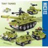 ZHEGAO QL2133 2133 non  MINI LONG GUN TANK 4 KẾT HỢP bộ đồ chơi xếp lắp ráp ghép mô hình Military Army Quân Sự Bộ Đội 654 khối