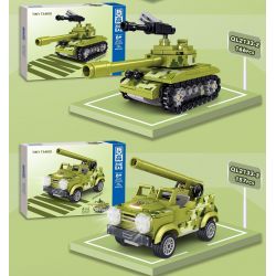 ZHEGAO QL2133 2133 non  MINI LONG GUN TANK 4 KẾT HỢP bộ đồ chơi xếp lắp ráp ghép mô hình Military Army Quân Sự Bộ Đội 654 khối