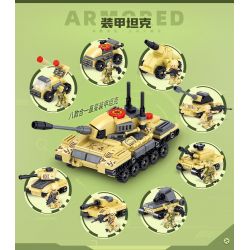ZHEGAO QL0179 0179 non  8 TỔ HỢP XE TĂNG BỌC THÉP bộ đồ chơi xếp lắp ráp ghép mô hình Military Army Quân Sự Bộ Đội