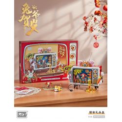 LOZ 1073 non  ÔNG NỘI THỎ TV bộ đồ chơi xếp lắp ráp ghép mô hình Chinese Traditional Festivals Lễ Hội Cổ Truyền 2141 khối