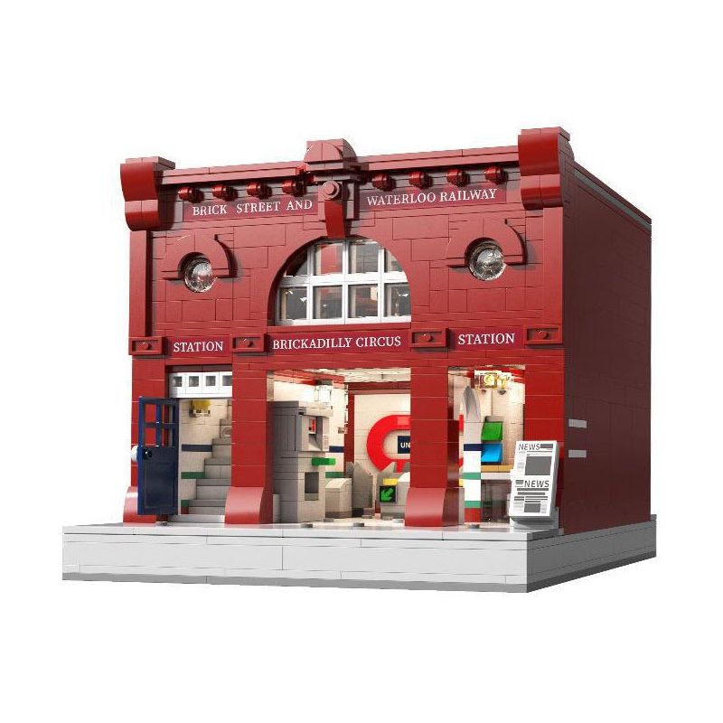 CADA DOUBLEE C66008 66008 non Lego GA TÀU ĐIỆN NGẦM LUÂN ĐÔN bộ đồ chơi xếp lắp ráp ghép mô hình Modular Buildings LONDON UNDERGROUND Mô Hình Nhà Cửa 1836 khối