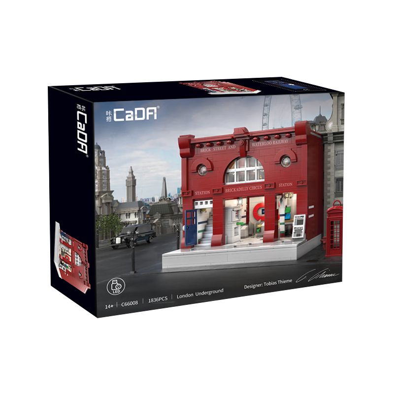 CADA DOUBLEE C66008 66008 non  GA TÀU ĐIỆN NGẦM LUÂN ĐÔN bộ đồ chơi xếp lắp ráp ghép mô hình Modular Buildings LONDON UNDERGROUND Mô Hình Nhà Cửa 1836 khối