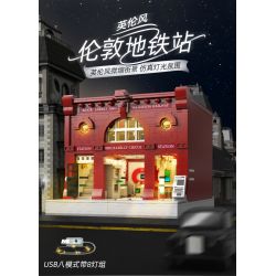 CADA DOUBLEE C66008 66008 non  GA TÀU ĐIỆN NGẦM LUÂN ĐÔN bộ đồ chơi xếp lắp ráp ghép mô hình Modular Buildings LONDON UNDERGROUND Mô Hình Nhà Cửa 1836 khối