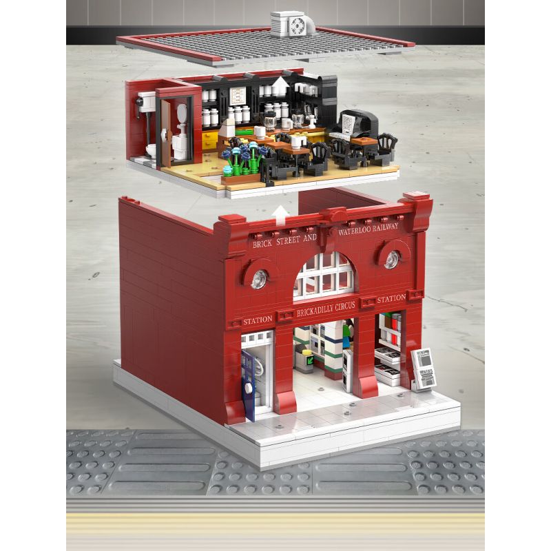 CADA DOUBLEE C66008 66008 non  GA TÀU ĐIỆN NGẦM LUÂN ĐÔN bộ đồ chơi xếp lắp ráp ghép mô hình Modular Buildings LONDON UNDERGROUND Mô Hình Nhà Cửa 1836 khối