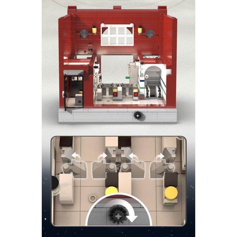 CADA DOUBLEE C66008 66008 non  GA TÀU ĐIỆN NGẦM LUÂN ĐÔN bộ đồ chơi xếp lắp ráp ghép mô hình Modular Buildings LONDON UNDERGROUND Mô Hình Nhà Cửa 1836 khối