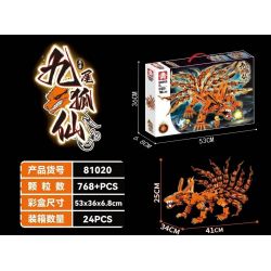 LEYI 81020 non  LINH THÚ CỬU VĨ HỒ TIÊN bộ đồ chơi xếp lắp ráp ghép mô hình Naruto Ninja 768 khối