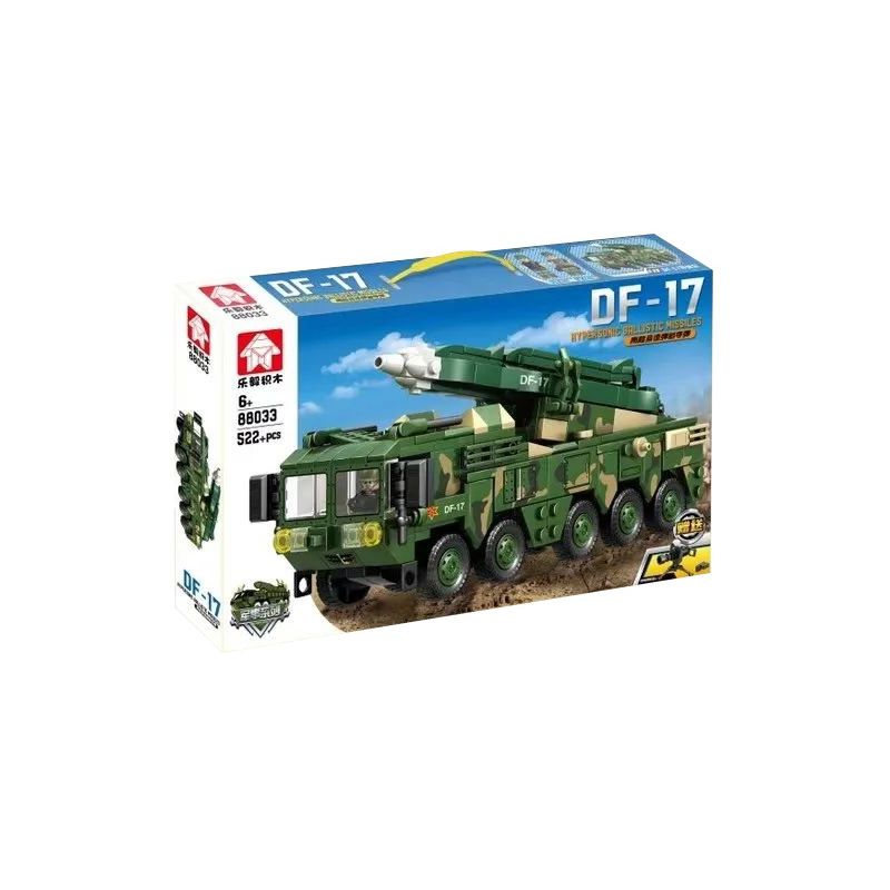 LEYI 88033 non Lego TÊN LỬA ĐẠN ĐẠO SIÊU THANH DONGFENG 17 bộ đồ chơi xếp lắp ráp ghép mô hình Military Army DF-17 HYPERSONIC BALLISTIC MISSILES Quân Sự Bộ Đội 522 khối