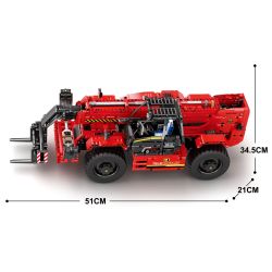 REOBRIX 22020 non  NGƯỜI ĐIỀU KHIỂN TỪ XA bộ đồ chơi xếp lắp ráp ghép mô hình  TELESCOPIC ARM FORKLIFT Kỹ Thuật Công Nghệ Cao Mô Hình Phương Tiện 2260 khối