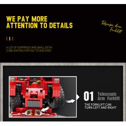 REOBRIX 22020 non  NGƯỜI ĐIỀU KHIỂN TỪ XA bộ đồ chơi xếp lắp ráp ghép mô hình  TELESCOPIC ARM FORKLIFT Kỹ Thuật Công Nghệ Cao Mô Hình Phương Tiện 2260 khối
