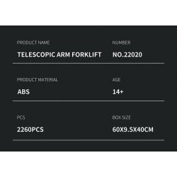 REOBRIX 22020 non  NGƯỜI ĐIỀU KHIỂN TỪ XA bộ đồ chơi xếp lắp ráp ghép mô hình  TELESCOPIC ARM FORKLIFT Kỹ Thuật Công Nghệ Cao Mô Hình Phương Tiện 2260 khối