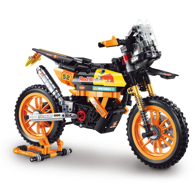 SX 88032 non Lego MÔ TÔ ĐUA KTM 450 tỷ lệ 1:8 bộ đồ chơi xếp lắp ráp ghép mô hình Technic KTM 450 RALLY Kỹ Thuật Công Nghệ Cao Mô Hình Phương Tiện 565 khối