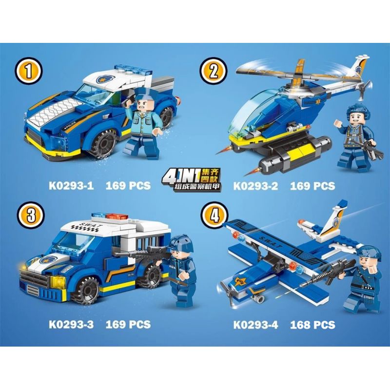 MINGDI K0293 0293 non  CẢNH SÁT TỐC ĐỘ bộ đồ chơi xếp lắp ráp ghép mô hình Police SPEED POLICE 675 khối