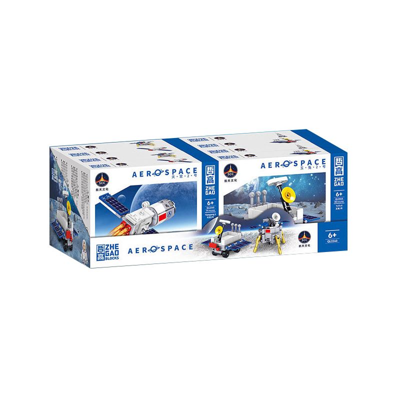 ZHEGAO QL2240 2240 non Lego KỸ THUẬT HÀNG KHÔNG VŨ TRỤ 4 MẪU TIANGONG-2 YUTU-2 CHANG'E LONG MARCH-5 bộ đồ chơi xếp lắp ráp ghép mô hình Space AEROSPACE Thám Hiểm Không Gian 319 khối