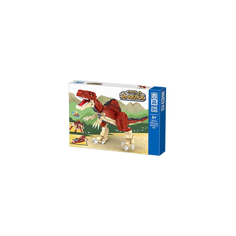 ZHEGAO QL1744 1744 non Lego KHỦNG LONG BỊ ÁM ẢNH SPINOSAURUS bộ đồ chơi xếp lắp ráp ghép mô hình DINOSAUR 698 khối