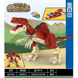 ZHEGAO QL1744 1744 non  KHỦNG LONG BỊ ÁM ẢNH SPINOSAURUS bộ đồ chơi xếp lắp ráp ghép mô hình DINOSAUR 698 khối