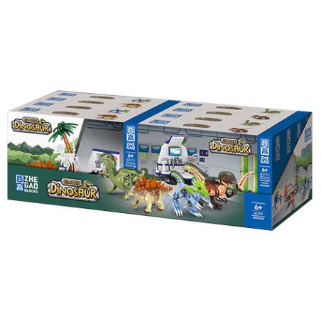 ZHEGAO QL1737 1737 non  PHÒNG THÍ NGHIỆM KHỦNG LONG 4 PHONG CÁCH bộ đồ chơi xếp lắp ráp ghép mô hình DINOSAUR 550 khối