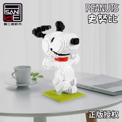 HSANHE CACO S055 non  RÌNH MÒ bộ đồ chơi xếp lắp ráp ghép mô hình Movie & Game PEANUTS SNOOPY Phim Và Trò Chơi 1546 khối