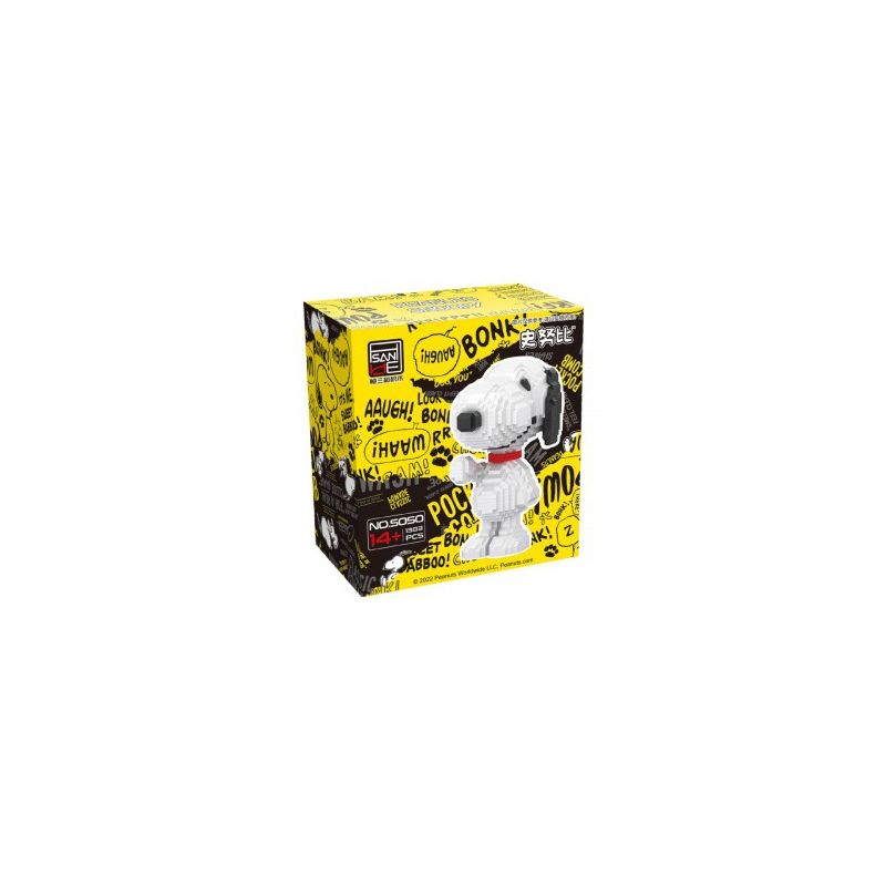 HSANHE CACO S050 non  RÌNH MÒ bộ đồ chơi xếp lắp ráp ghép mô hình Movie & Game PEANUTS SNOOPY Phim Và Trò Chơi 1383 khối