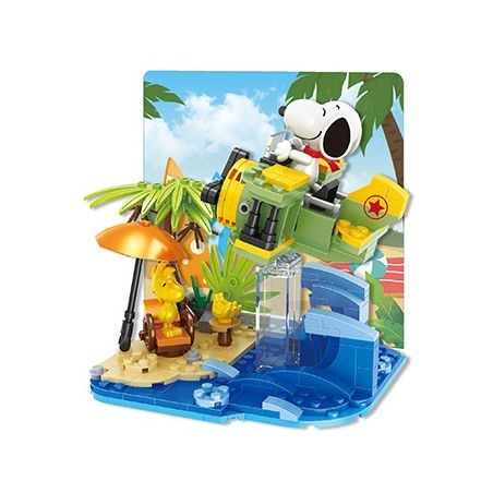 HSANHE CACO S009 non  MÁY BAY bộ đồ chơi xếp lắp ráp ghép mô hình Snoopy PEANUTS SNOOPY Chú Chó 278 khối