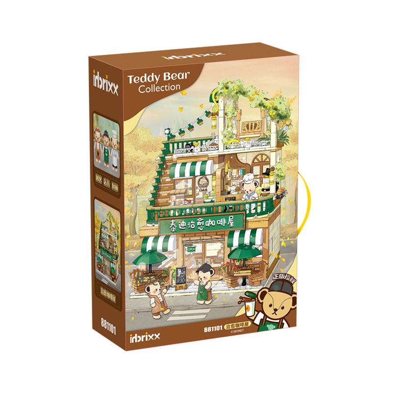 INBRIXX 881101 non  QUÁN CÀ PHÊ CHỮA BỆNH TEDDY bộ đồ chơi xếp lắp ráp ghép mô hình 1381 khối