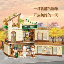 INBRIXX 881101 non  QUÁN CÀ PHÊ CHỮA BỆNH TEDDY bộ đồ chơi xếp lắp ráp ghép mô hình 1381 khối