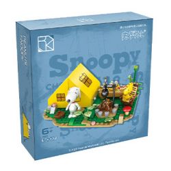 HSANHE CACO S007 non  CẮM TRẠI bộ đồ chơi xếp lắp ráp ghép mô hình Snoopy PEANUTS SNOOPY Chú Chó 318 khối
