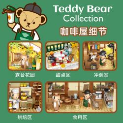 INBRIXX 881101 non  QUÁN CÀ PHÊ CHỮA BỆNH TEDDY bộ đồ chơi xếp lắp ráp ghép mô hình 1381 khối