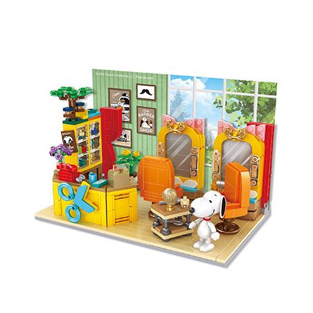 HSANHE CACO S006 non  TIỆM HỚT TÓC bộ đồ chơi xếp lắp ráp ghép mô hình Snoopy PEANUTS SNOOPY Chú Chó 647 khối