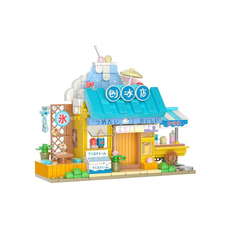 WEKKI 516404 non Lego TIỆM ĐÁ BÀO CHIBI MARUKO bộ đồ chơi xếp lắp ráp ghép mô hình