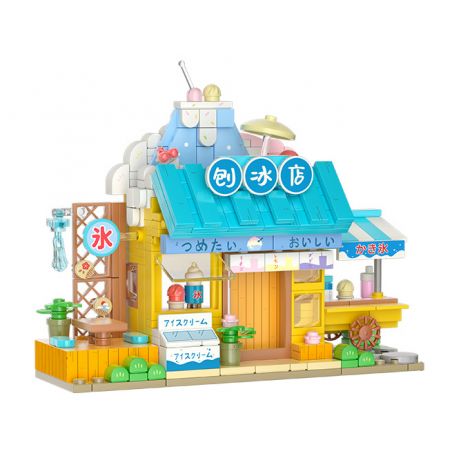 WEKKI 516404 non  TIỆM ĐÁ BÀO CHIBI MARUKO bộ đồ chơi xếp lắp ráp ghép mô hình