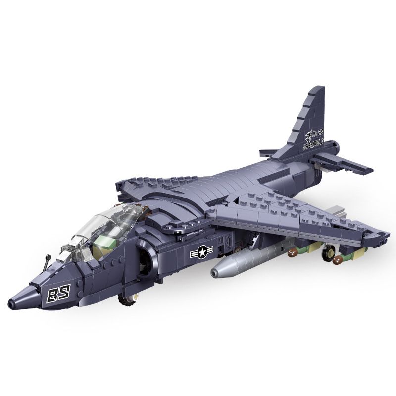 JIESTAR 61052 non Lego MÁY BAY CƯỜNG KÍCH AV-8 SEA HARRIER II bộ đồ chơi xếp lắp ráp ghép mô hình Frozen AV-8 II Nữ Hoàng Băng Giá 807 khối