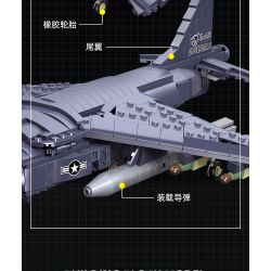 JIESTAR 61052 non  MÁY BAY CƯỜNG KÍCH AV-8 SEA HARRIER II bộ đồ chơi xếp lắp ráp ghép mô hình Frozen AV-8 II Nữ Hoàng Băng Giá 807 khối