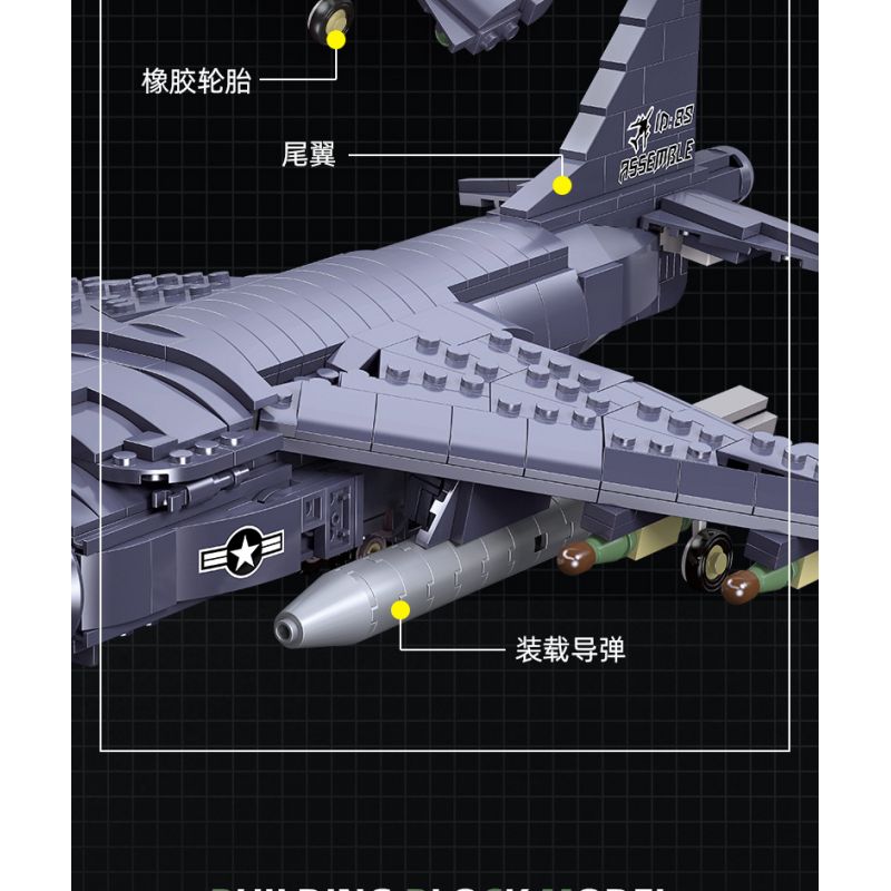 JIESTAR 61052 non  MÁY BAY CƯỜNG KÍCH AV-8 SEA HARRIER II bộ đồ chơi xếp lắp ráp ghép mô hình Frozen AV-8 II Nữ Hoàng Băng Giá 807 khối