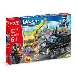 GUDI 10206 non  HOẠT ĐỘNG CỨU HỘ BÃO bộ đồ chơi xếp lắp ráp ghép mô hình Police LIVIN'CITY Cảnh Sát 903 khối