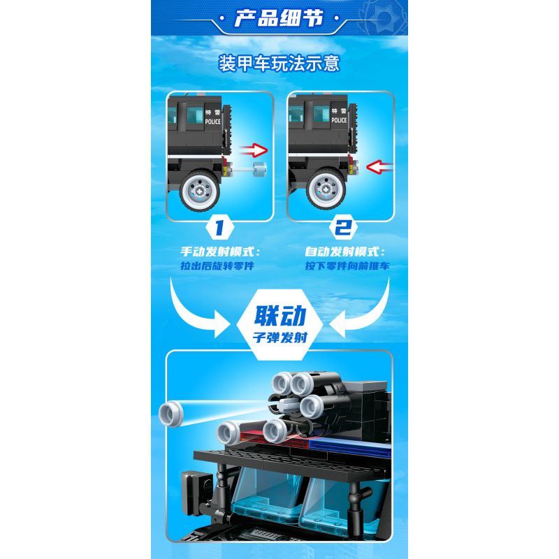 GUDI 10206 non  HOẠT ĐỘNG CỨU HỘ BÃO bộ đồ chơi xếp lắp ráp ghép mô hình Police LIVIN'CITY Cảnh Sát 903 khối