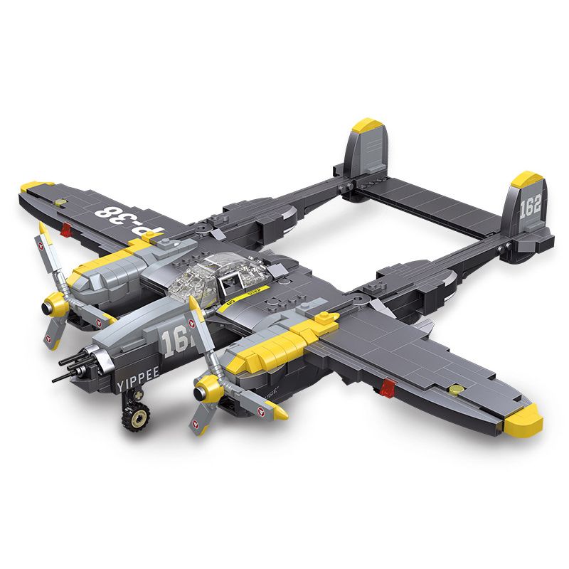 JIESTAR 61046 non Lego MÁY BAY CHIẾN ĐẤU P-38 tỷ lệ 1:14 bộ đồ chơi xếp lắp ráp ghép mô hình Military Army Quân Sự Bộ Đội 937 khối