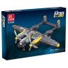 JIESTAR 61046 non  MÁY BAY CHIẾN ĐẤU P-38 tỷ lệ 1:14 bộ đồ chơi xếp lắp ráp ghép mô hình Military Army Quân Sự Bộ Đội 937 khối