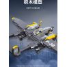JIESTAR 61046 non  MÁY BAY CHIẾN ĐẤU P-38 tỷ lệ 1:14 bộ đồ chơi xếp lắp ráp ghép mô hình Military Army Quân Sự Bộ Đội 937 khối