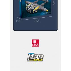 JIESTAR 61046 non  MÁY BAY CHIẾN ĐẤU P-38 tỷ lệ 1:14 bộ đồ chơi xếp lắp ráp ghép mô hình Military Army Quân Sự Bộ Đội 937 khối