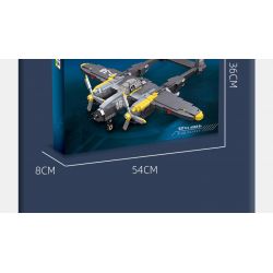 JIESTAR 61046 non  MÁY BAY CHIẾN ĐẤU P-38 tỷ lệ 1:14 bộ đồ chơi xếp lắp ráp ghép mô hình Military Army Quân Sự Bộ Đội 937 khối