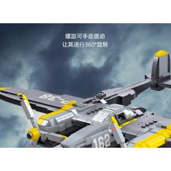 JIESTAR 61046 non  MÁY BAY CHIẾN ĐẤU P-38 tỷ lệ 1:14 bộ đồ chơi xếp lắp ráp ghép mô hình Military Army Quân Sự Bộ Đội 937 khối