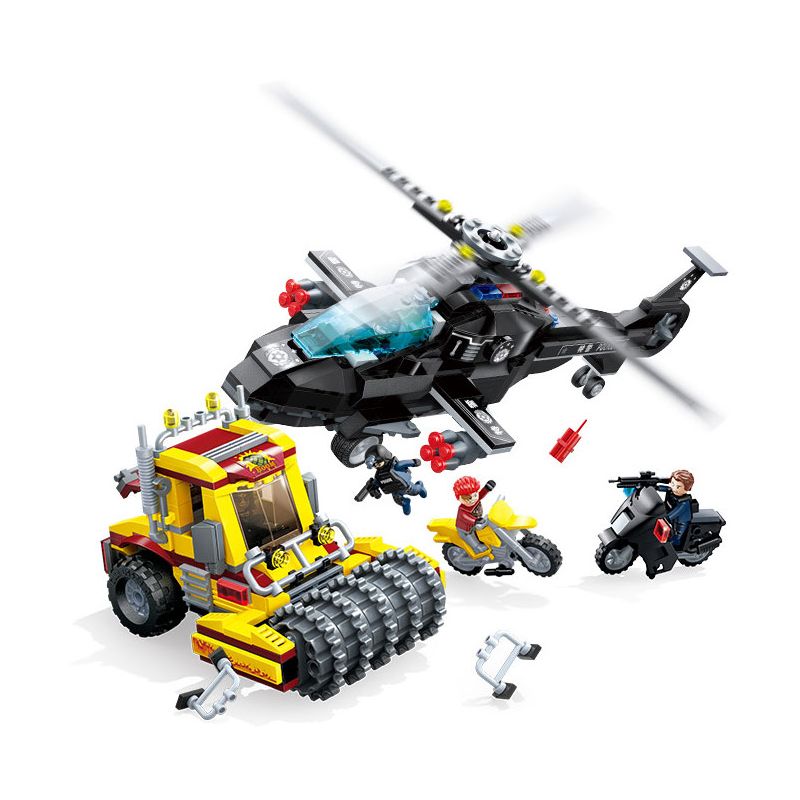 GUDI 10205 non Lego ĐUỔI DIỀU HÂU ĐEN bộ đồ chơi xếp lắp ráp ghép mô hình Police LIVIN'CITY Cảnh Sát 660 khối