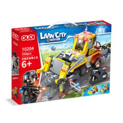 GUDI 10204 non  CHẶN XE ???I CÓ VŨ TRANG bộ đồ chơi xếp lắp ráp ghép mô hình Police LIVIN'CITY Cảnh Sát 358 khối