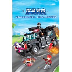 GUDI 10203 non  CUỘC TẤN CÔNG HUMVEE bộ đồ chơi xếp lắp ráp ghép mô hình Police LIVIN'CITY Cảnh Sát 356 khối